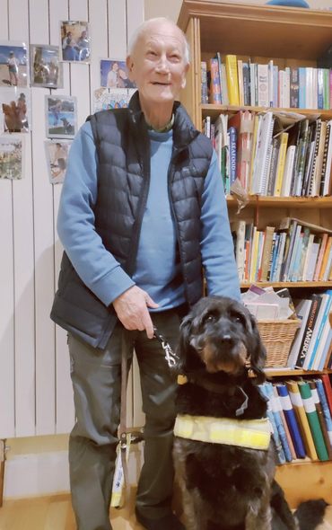 Cliff with his guide dog Ozzie