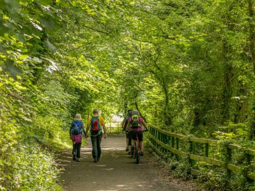 People on the Water of Leith walkway close to the Hub at 531 People on the Water of Leith walkway close to the Hub at 531